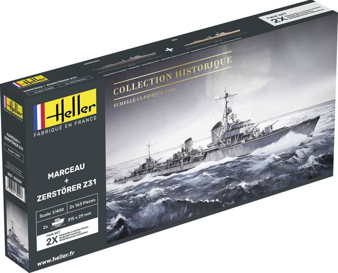 Huvudbild MARCEAU + ZERSTÖRER Z31 DUBBELSATS I SKALA 1/400
