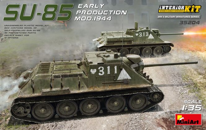 Huvudbild SU-85 mod. 1944 early production interør 1/35