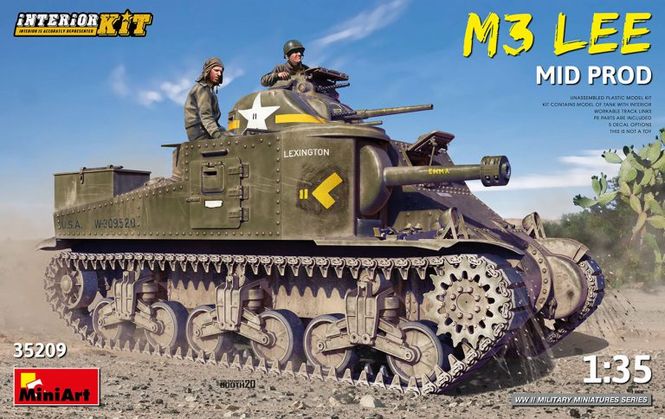 Huvudbild M3 LEE MID PROD med interiør 1/35