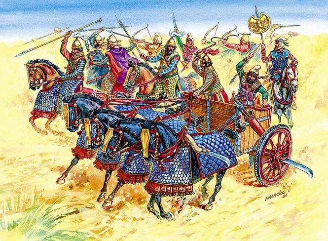 Huvudbild PERSIAN CHARIOT AND CAVALRY. SKALA 1/72