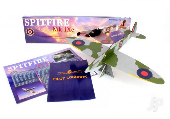 Huvudbild SPITFIRE MKIX FRIFLYGANDE KASTMODELL I TRÄ.