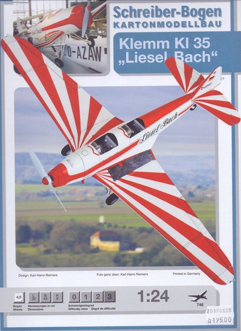 Huvudbild KLEMM KL35 LIESEL BACH. SKALA 1/24
