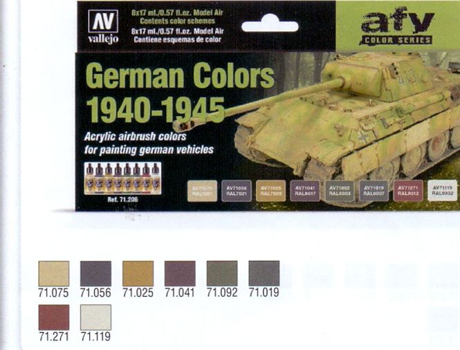 Huvudbild GERMAN CAMOUFLAGE COLORS 1940-1945. 8 X 17 ML. ...