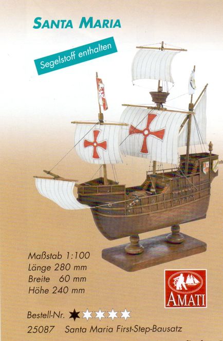 Huvudbild SANTA MARIA. TRÄBYGGSATS I SKALA 1/100 ...