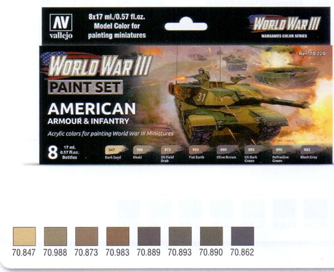 Huvudbild WWII PAINT SET AMERICAN ARMOUR & INFANTRY. 8 X 17 ...