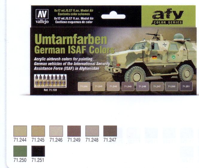 Huvudbild GERMAN ISAF COLORS (UMTARNFARBEN) 8 X 17 ML. ...