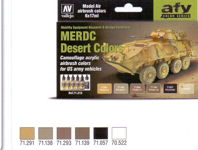 Huvudbild MERDC DESERT COLOR. 6 X 17 ML. MODEL AIR.